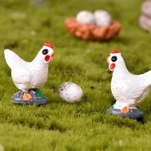 5 piezas de nido de huevo de pollo, estatuilla pequeña, Micro artesanía, adorno, miniaturas, bricolaje, decoración de jardín de granja y hogar 2024 - compra barato