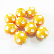 20mm 100pcs/lot   Mustard Yellow   Polka Dot Beads,Chunky Beads For Jewelry Making 2024 - buy cheap