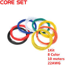 Fio flexível entrançado, fio de 10 m, 22 awg, 8 cores, kit de fios elétricos de pvc, cabo de led, diy 2024 - compre barato
