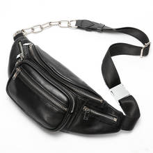 Chains waist belt bag women Fanny Pack bags luxury brand fashion genuine cow leather handbag 2020 hight quality sac banane femme 2024 - buy cheap