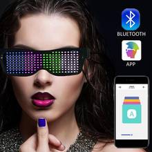 «Сделай сам» Волшебные Bluetooth светодиодные очки для вечерние управление через приложение светящиеся очки USB зарядка редактирование многоязычной светодиодный строй вспышки светодиодный дропшиппинг 2024 - купить недорого