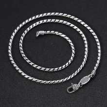 3mm Solid Silver Twist Necklace S925 Sterling Silver Necklace Men Women  Chain Necklace Male Jewelry Gift 2024 - buy cheap