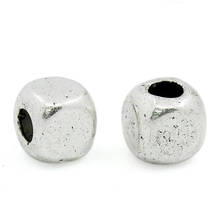 DoreenBeads Zinc metal alloy Spacer Beads Cube Antique Silver Color Vintage Jewelry About 4mm x 4mm, Hole:Approx 1.5mm, 40 PCs 2024 - buy cheap