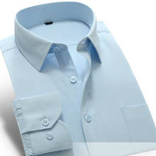 Camisas de vestir de manga larga para hombre, camisa informal de calidad, de ajuste estándar, botón Formal de negocios, diseño básico Simple, Tops de trabajo para oficina 2024 - compra barato