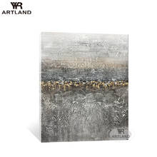 Hot sale wall art decoration hand painted abstract oil painting gray poster hanging picture for living room entrance no framed 2024 - buy cheap