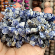 Natural Irregular Blue Spot Stone Loose Spacer Round Bead For Jewelry Making DIY Bracelets Accessories Wholesale 15'' 2024 - buy cheap