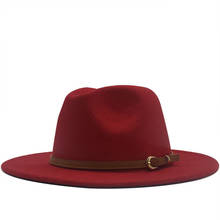 Sombrero Fedora de lana con cinta de cuero para hombre y mujer, Sombrero de ala ancha elegante, Jazz, iglesia, Panamá, invierno y otoño, oferta 2024 - compra barato