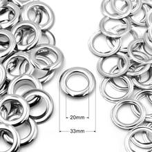 KALASO 10sets 20mm Pure Brass Material Big Size Silver Grommet Eyelet With Washer Fit Leather DIY Craft Shoes Belt Cap 2024 - buy cheap