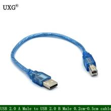 Кабель для сканера, линейного принтера, высокоскоростные Разъемы USB 2,0 A, штекер на USB 2,0 B, штекер короткий, штекер на штекер, тип B, USB Удлинительный кабель 2024 - купить недорого