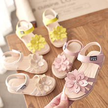 Skoex sandálias infantis antiderrapantes, novos sapatos de princesa para meninas, com fundo macio e flor, sapatos casuais baixos, 2020 2024 - compre barato