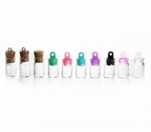 Mini frascos de vidro de 10*18mm 0.5ml, frascos pequenos de vidro com cortiça/tampa de plástico, frascos de vidro com pingente, frasco de chaveiro 2024 - compre barato