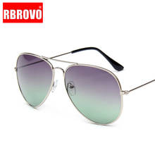 RBROVO 2021 Double Colors Luxury Sunglasses Women Alloy Gradient Glasses Retro Metal Glasses Lunette De Soleil Femme UV400 2024 - buy cheap