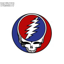 Volkrays креативные автомобильные стикеры Grateful Dead аксессуары в форме черепа водонепроницаемый чехол царапины солнцезащитный крем виниловая наклейка, 14 см * 14 см 2024 - купить недорого