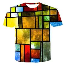 Novo t-shirts dos homens de alta qualidade t-shirt masculina de manga curta arte de vidro 3d impressão moda bonito camiseta masculina 2024 - compre barato