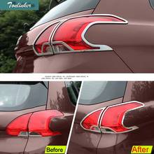 Tonlinker Exterior Rear Headlight Cover Case Stickers for Peugeot 2008 2014-19 Car Styling 4 Pcs ABS Chrome Cover stickers 2024 - buy cheap
