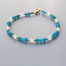 Lii Ji-pulsera de piedra lunar azul Natural para mujer y niña, brazalete delicado con piedra lunar, 9K, GF 2024 - compra barato