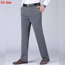 Pantalones informales elásticos para hombre, Pantalón recto de cintura alta, elástico, para negocios, ropa de mediana edad, 52 50 48, novedad de verano 2024 - compra barato