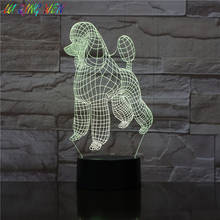 Dog Poodle Night Lamp 3d Hologram Children's Goods Room Decoration Battery-powered Lamp Caniche Led Night Light Touch Sensor 2024 - buy cheap