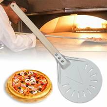 Non Slip Wooden Handle 7 Inch Perforated Pizza Shovel Aluminum Pizza Turning Small Pizza Peel Paddle Round Pizza Tool Kitchen 2024 - buy cheap