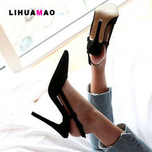 LIHUAMAO  sexy women shoes stiletto heels slingbacks ankle strap pointed toe sexy ladies high heel shoes pumps party wedding 2024 - buy cheap