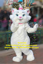 Fantasia de mascote gato grande de pelúcia branca, roupa de personagem adulto de desenho animado, para performance de anime, arte show zz8297 2024 - compre barato