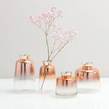 Nordic Style Gradient Glass Vase For Desktop Decoration Vase Simple Plant Container Rose Gold Vase Home Decoration Accessories 2024 - buy cheap