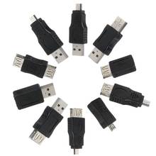 10 шт. OTG 5 pin F/M мини-переходник адаптер конвертер USB штекер-гнездо micro USB Прямая поставка 2024 - купить недорого