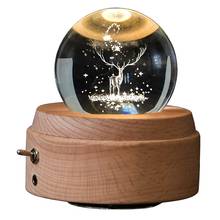 3D Crystal Ball Music Box The Deer Luminous Rotating Musical Box With Projection Led Light 2024 - buy cheap