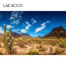 Laeacco decoração de deserto esfregão hillside, nuvem, céu azul, cenário fotográfico, fundo para estúdio de fotografia 2024 - compre barato