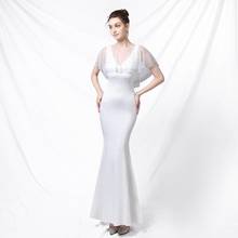 White Diamonds Mesh Batwing Sleeve V Neck Long Sexy Special Occasion Dress Elegant Women Weddng Party Dresses Night Club Wear 2024 - buy cheap