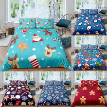 Christmas Bedding Set With Pillowcase Bedclothes Bed Quilt Cover Pillow Cover for Family Hotel Supplies King Santa Claus Pattern 2024 - buy cheap