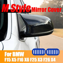 Mirror Caps Horn High Quality 1pair Bright Black M Style Mirror Cover for BMW X5 F15 X6 F16 X3 F25 X4 F26 2014-2018 Accessories 2024 - buy cheap