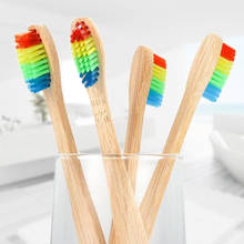 10PCS Colorful Rainbow Bamboo Toothbrush Natural Bambu Handle Toothbrush Adult Soft Bamboo Tooth brush 2024 - buy cheap