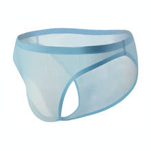 Men's Underwear Ice Silky Briefs Summer Ice Transparent Low Waist Sexy Panties Gay Seamless Silkly Transparent Pants Briefs 2024 - buy cheap