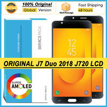Tela amoled para smartphone, original, sensível ao toque, 100% polegadas, para samsung galaxy j7 duo 5.5, j720, j720f 2024 - compre barato