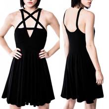 Sexy Women Five-pointed Star Weave V Neck Sleeveless Backless Gothic Mini Dress 2024 - buy cheap
