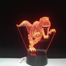 Lâmpada de dinossauro com ilusão óptica, crianças, 7 cores, mudança de luz, 3d, iluminador 2024 - compre barato