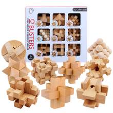 9 шт./компл. бук 3D ручной работы винтажные Ming замок Любань блокировки деревянные игрушки для взрослых образовательные головоломки для детей игрушки для взрослых подарок на Новый год 2024 - купить недорого