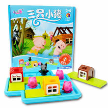 IQ Training Toys Child Smart Hide&Seek Board Games Three Little Piggies 48 Challenge with Solution Games For Children 2024 - buy cheap