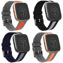 Durable Canvas Watchband for Fitbit Versa/Versa 2/Versa Lite Smart Watch Replacement Watch Strap Sport Bracelet Accessories 2024 - buy cheap