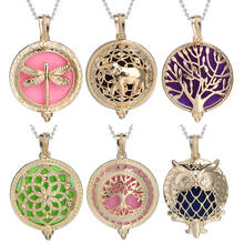 New Gold Aromatherapy Necklace Tree of Life Diffuser Jewelry Vintage Locket Pendant Perfume Essential Oil Diffuser Necklace 2024 - buy cheap