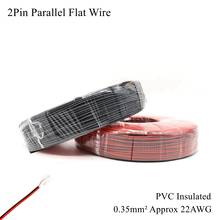 22AWG 0.35mm 2Pin Red Black Tinned Copper Electrical Wire Parallel Audio Flat PVC Multiple Twisted Pair Cable Strand Speaker Led 2024 - buy cheap