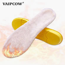 VAIPCOW Warm Heated Insoles Soles For Shoes Winter Thick Pad Warm Insoles Cashmere Thermal Insoles Snow Boots Fur Insoles Pads 2024 - buy cheap