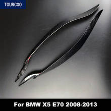 Real fibra de carbono faróis do carro sobrancelha guarnição capa para bmw x5 e70 2008-2013 modificação do carro decoração acessórios 2024 - compre barato