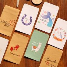 10pcs Cute Unicorn Llama Paper Envelopes Retro Rose Thank you Kraft Mini Envelope Invitation Gift Bags  7.3x12.5cm 2024 - buy cheap