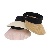 Кепка от солнца с широкими полями женская, летняя Складная пляжная соломенная шляпа с волшебной лентой, в стиле кэжуал 2024 - купить недорого