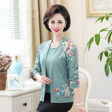 Two Piece Sweater Set Spring Autumn Middle Age Women Sweater Suits Shirt+Cardigan Female Women Sets Elegant 5XL RH890 2024 - buy cheap