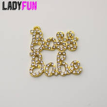 Rhinestone Script Words Boss Babe Charm Alloy Charms High Quality Pendant 2024 - buy cheap