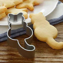 Hot 1pc Kitchen Cookie Cutter Cat Shaped Aluminium Mold Sugarcraft Cake Cookies Pastry Baking Cutter Mould Cake Decorating Tools 2024 - buy cheap