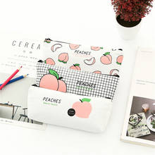 1 Pcs Kawaii Peach Travel Storage Bag Portable Digital USB Gadget Charger Wires Cosmetic Zipper Pouch Case Accessories Supplies 2024 - buy cheap